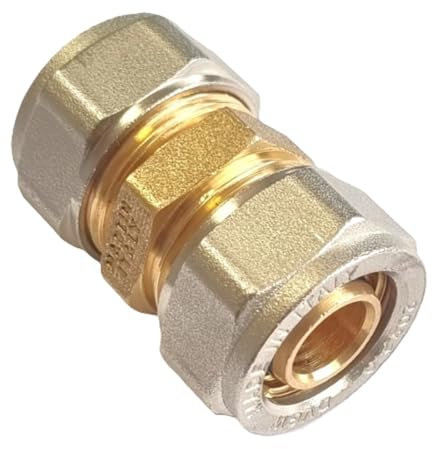 H2O-Flex® 32er Schraubfitting - Kupplung 32 x 3,0mm Klemmringverschraubung für Aluverbundrohr und Mehrschichtverbundrohr DVGW