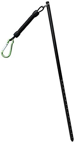 D DOLITY Aluminium Riffstab Taucher Zeigestab mit 34 cm Spiralverlängerung bis 65cm Karabinerhaken für Tauchen Schnorcheln Unterwasser Sport - Schwarz