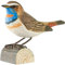 WILDLIFEGARDEN Wildlife Garden WG433 DecoBird Blaukehlchen - Handgeschnitzter Dekorative Vogel aus Holz - Kleine Europäische Vögel
