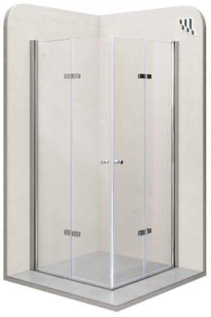 i-flair Duschkabine EMMA mit Falttüren 85x85 cm Höhe: 180cm, Eckduschkabine Falttürkabine aus durchsichtigem 6mm NANO ESG Sicherheitsglas - DK99