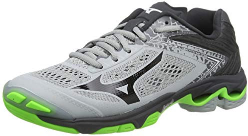 Mizuno Unisex Wave Lightning Z5 Volleyballschuhe, Grau High Rise Schwarz Grün Gecko 37, 48.5 EU