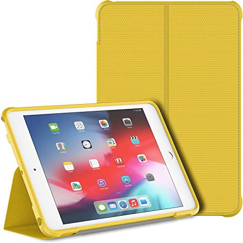 JETech Hülle für iPad Mini 5 und iPad Mini 4 (2019/2015 Modell, 5./4. Generation), Doppelfalzständer mit stoßsicherer TPU Rückseite, Auto Schlafen/Wachen (Gelb)
