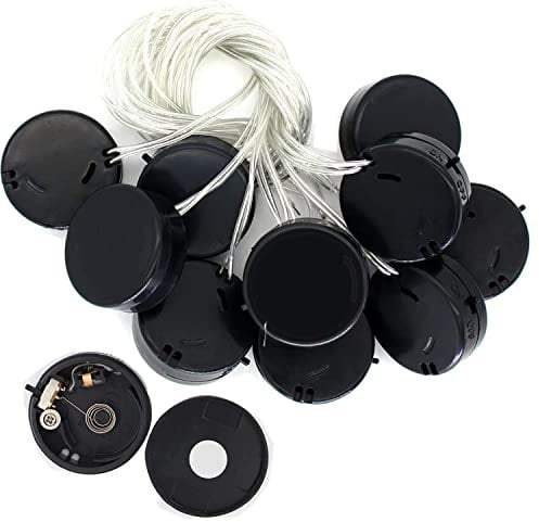 RUNCCI-YUN 10 pezzi CR2032 CR2035 Porta Batteria, Porta Batteria Bottone, Plastica, Con Cavo A Forma Di Batteria A Bottone Su/Interruttore Di Spegnimento Nero