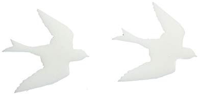 Miniblings Schwalben Ohrstecker Vogel Vögel Schwalbe Acrylglas Mauersegler weiß - Handmade Modeschmuck I Ohrringe Stecker Ohrschmuck