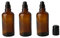 VASANA 3PCS 50ML Empty Refillable Amber Glass Roll on Bottles Essential Oil Roller Bottles with Stainless Steel Roller Ball and Black Cap Attar Bottle For Essential Oils Aromatherapy Lip Gloss Balms