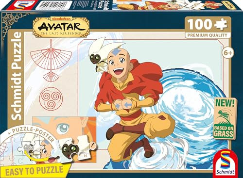 Schmidt Spiele 56554 Avatar, Der Herr der Elemente, 100 Teile Kinderpuzzle aus Graspappe