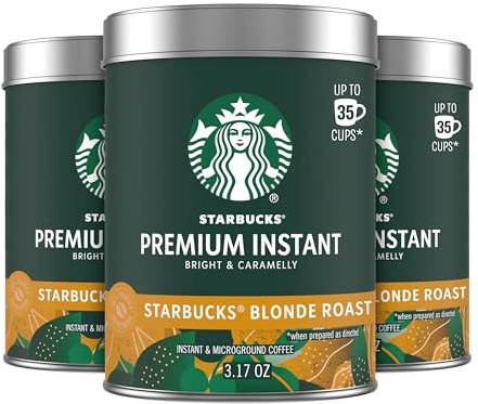 Starbucks Café instantané de qualité supérieure - Starbucks Blonde Roast - 100 % Arabica - 3 boîtes (jusqu'à 120 portions au total)