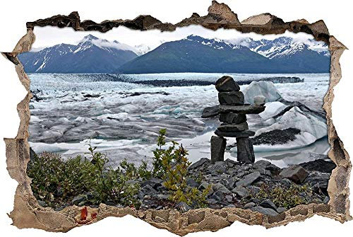 3D-Effekt Wandtattoo Aufkleber Durchbruch selbstklebendes Wandbild Wandsticker Stein Wanddurchbruch Wandaufkleber Tattoo,außergewöhnliche Stein Mensch Skulptur,Größe:60x90cm