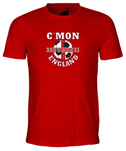 C'mon England Supporters Euros 2021 - Maglietta da uomo Rosso 73-75