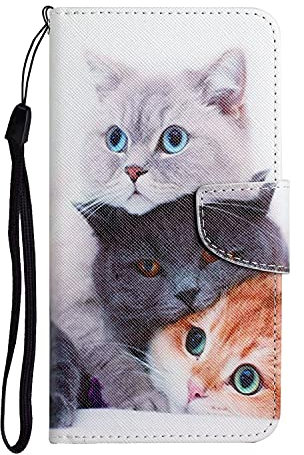 Etui de Téléphone à Rabat en Cuir Synthétique pour Huawei P Smart 2020,Pochette Housse Protection Portemonnaie étanche Poussière,Coque avec Peint Motif Chat Mignon