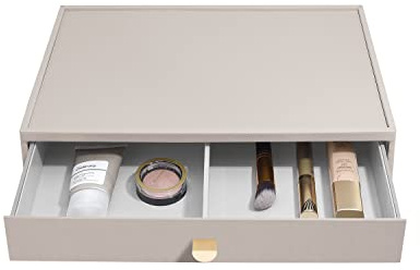 Stackers Taupe Supersize Makeup Organiser 2 Section Drawer