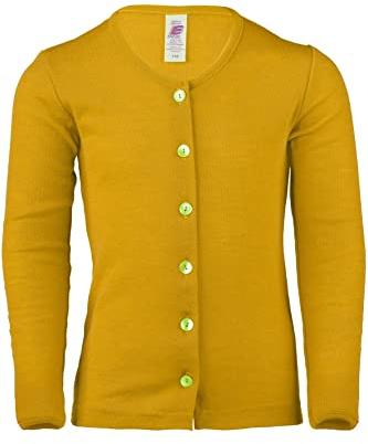 Engel Natur Kinder Strickjacke/Cardigan, Wolle und Seide, (116, Safran)
