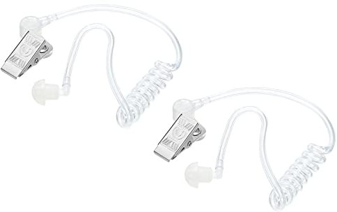 sourcing map Oreille Pièce Casque Oreillette Agent Secret Oreillette Costume Prop, Rechange Acoustique Tube pour 2-Way Radio Audio Casques, Paquet de 2