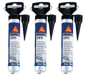 Lot de 3 colles mastic marine SIKA Sikaflex 291i - Noir - Mini recharge 70ml