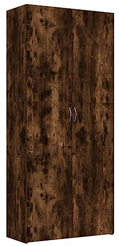 vidaXL Schuhschrank Schuhablage Schuhregal Schuhständer Schuhaufbewahrung Schuhorganizer Schuhkommode Räuchereiche 80x35,5x180cm Holzwerkstoff