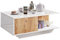 DF Table Basse de Salon, Moderne Table Salon avec Un Compartiment de Rangement Pratique, Finition de Plateau Blanc Brillant (Gloss Blanc Chêne)