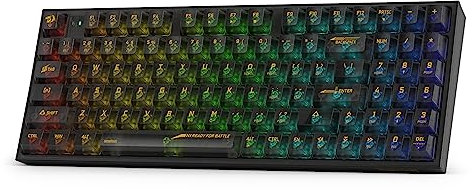 Redragon K658 PRO SE 90% 3-Mode Wireless RGB Gaming Keyboard, 94 Keys Full-Transparent Hot-Swap Mechanical Keyboard w/Upgraded Socket, Sound Absorbing Foams, Full Numpad, Translucent Custom Switch