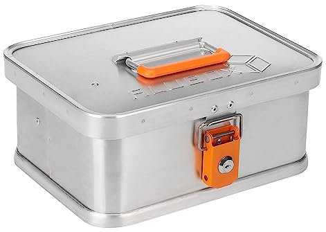 ALUBOX B8 - Aluminium Transportbox 8 Liter Alukiste mit Gummidichtung - Inhalt vor Staub und Spritzwasser geschützt, abschließbar