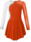 Aislor Tanzkleid Mädchen Pailletten Eiskunstlauf Kleid Kinder Langarm Ballettkleid Tanztrikot mit Rock Kleider Gymnastikanzug Wettbewerb Tanz Kostüme W Orange 134-140