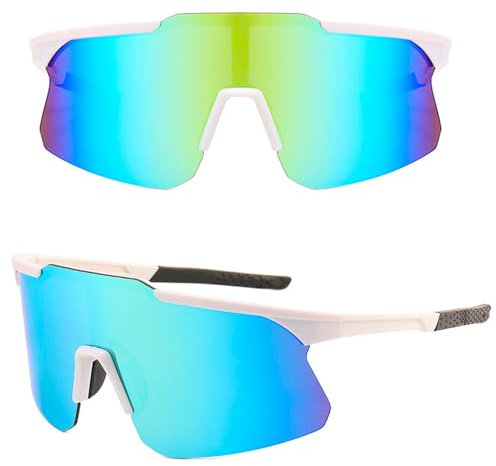 BECILES Sonnenbrille Fahrradbrille,Herren Damen Sportbrille Fahrradbrille,Schutzbrille Sonnenbrille Anti-Uv für Outdooraktivitäten Wie Radfahren Laufen Klettern Autofahren Angeln Golf Ski im Freien