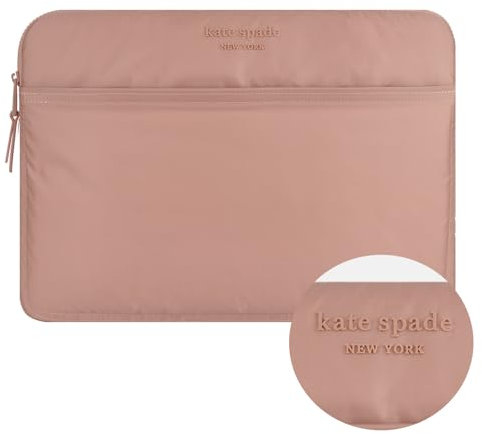 kate spade new york Puffer Laptop Sleeve 16 Inch - Madison Rouge Nylon - for 15 to 16 inch MacBook Pro M3 Max/M3/M2/M2/M1 Max/M1 Pro