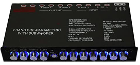 7 Segment Equalizer Car Audio EQ Tuning Crossover Amplifier 12V