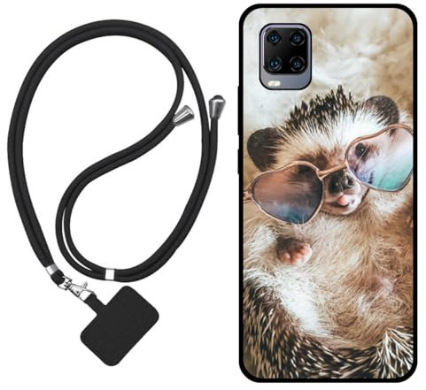 Sunrive Coque Compatible avec ZTE Smartphone AXON 11 5G,TPU Étui Housse Protecteur Souple Gel Mat Back Cover Mignon Motifs Antichoc Case(hérisson)+1x Universelle Dragonne