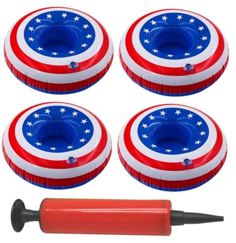 ifundom 5stücke Aufblasbarer Getränkehalter Aus PVC Schwimmender Becherhalter Mit Sternmuster Badespielzeug Für Pool Und Strand Stabiles Schwimmendes Untersetzer