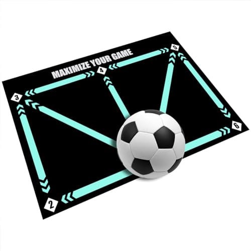 PKKP Fußballmatte, 60x90 cm rutschfeste Fussballmatte Training, Stoßdämpfende Fussball Matte Ballkontrolle Trainingsmatte, 2024 Dribble Silent Sports Zubehör (A-Matte*1)