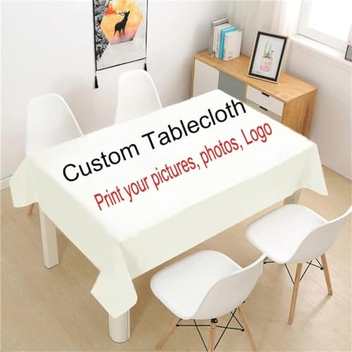 Personalisierte Bilder Tischdecken Benutzerdefinierte Große Polyester Rechteckige Tischdecke Mit Foto/Text/Logo, Kleine Quadratische Tischabdeckung Für Küche, Esszimmer, Party Im Freien (140 x 240 cm)