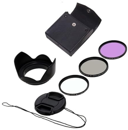 49mm 58mm 67mm 55mm Filtre UV 52mm FLD CPL Ensemble Pare-Soleil, for Canon EOS 600d for Sony for Nikon d7100 5200 d5300 d3300(Size:62mm)