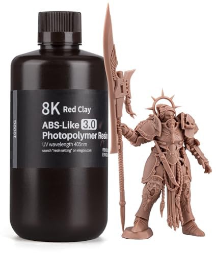 ELEGOO 8K ABS-Like 3D Drucker Resin, 405 nm UV-härtendes Photopolymerharz für MSLA/LCD/DLP 3D Drucker, Verbesserte Festigkeit und Zähigkeit, 8K Hohe Präzision, Niedrige Viskositä, Terrakotta 1000g