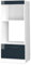 Vicco Mikrowellenschrank Fame-Line, Dunkelblau Hochglanz/Weiß, 60 cm offen