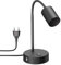 ledscom.de Tischlampe WAIKA, Schwanenhals, Schalter, rund, schwarz, USB-A, USB-C, 1x GU10 max. 15W