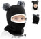 RoserRose Baby Wintermütze Kindermützen Winter, Kinder Schlupfmütze Jungen und Mädchen Schalmütze, Winddicht Kälteschutz Strickmütze Warm Beanie Mit Bommel für Kinder Baby 2-7 Jahre, Schwarz