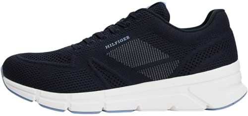 Tommy Hilfiger Runner Sneaker Hombre Modern Comfort Knit con logotipo, Azul (Desert Sky), 44