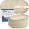 Wrova Unbreakable Plastic Plates - 10 Inch Dinner Plates Set of 8 - Dishwasher & Microwave Safe - Kids Plate Reusable - Lightweight Plate for Kitchen & Outdoor(Beige)