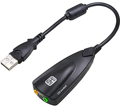 CHIZISX Professional 5HV2 USB External Sound Card For Laptop PC Wide Compatibility USB External Sound Card 20cm Cable