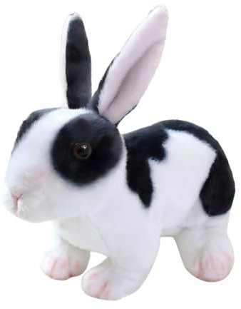champracer Kuscheltier Hase Sitzend Klein Plüsch Kaninchen Schwarz Flauschige Stofftier Braun Plüschhase Simulation Plüschtier Weiche Hase Puppe Ostergeschenk für Mädchen Kinder Jungen (30cm,Schwarz)