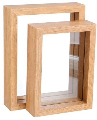Cabilock Holzprobenrahmen Doppelseitig Glas Foto-display Wanddekoration Für Die Natur
