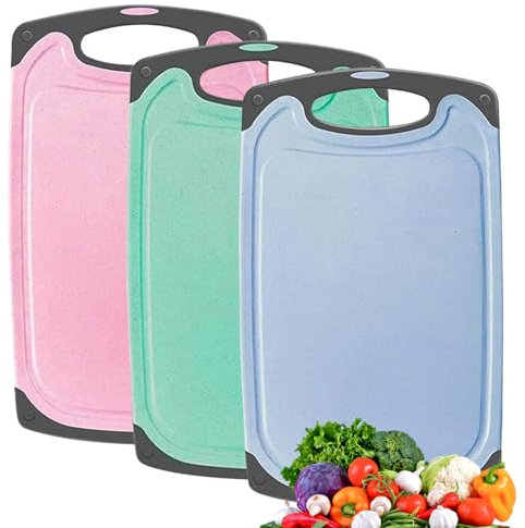 ZTBFHLZQ Tagliere da Cucina in TPU, Set di 3 Tagliere da Cucina Professionale, tagliere da cucina plastica, cutting board, Senza BPA, Lavabile in Lavastoviglie, Antiscivolo