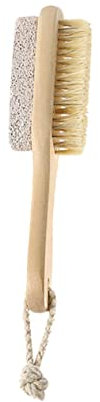 Garneck Set Di Spazzola Per Piedi Con Pietra Pomice Naturale e Manico in Legno - Esfoliante Per Rimozione Calli e Pelle Morta - Ideale Per Pedicure e Cura Dei Piedi