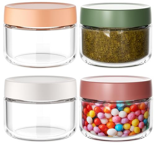 Senders 4 Pack 10 OZ Overnight Oats Jar, 300ml Glass Mason Jar with Lids, Glass Jars for Overnight Oats Salad Jar Fruit Yogurt Pudding Chutney Jam Spice