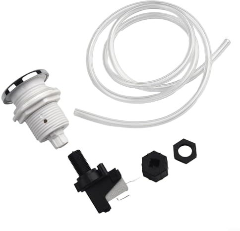 Besttoolifes On/Off Push Button Air Switch System with 1m Hose for Jet Bath Tub Spa Pool Pump Sanitary Equipment 16A 125-250V Rated