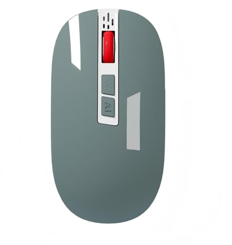 WNTONG Serie MW-05 Wireless 2.4G+Connessione Bluetooth Ricaricabile Silenzioso Sottile Dual Voice Digitazione AI Smart Mouse per Laptop/iPad Tablet/Apple Mac Book/PC (Grigio)