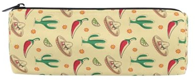 Federmäppchen, Kaktus, Chili, Pfeffer, Stifthalter, Reißverschluss, Leinwand, Stiftebox, Aufbewahrungsbox, Blume, Kosmetik, Schreibwaren, Tasche für Studenten, Schule, Büro