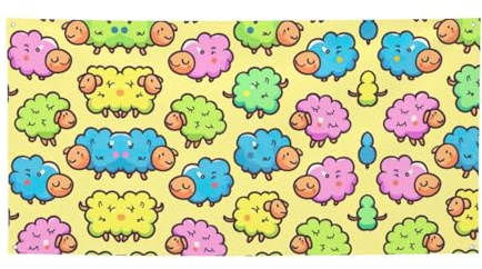 Niedliches buntes Schaf, Cartoon-Muster, vielseitiges Party-Banner, beste Banner für Veranstaltungen, als Geburtstagsparty-Dekoration