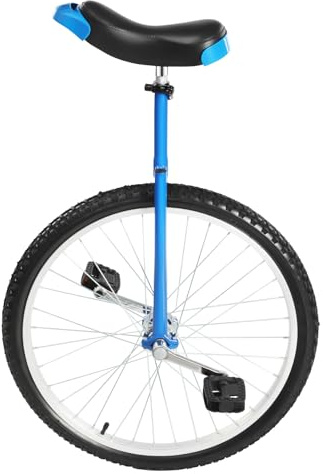 BJTDLLX Einrad 24 Zoll Einrad Fahrrad für Erwachsene, Höhenverstellbar 91.44-101.6cm, für Fitness & Outdoor Balance Training, mit Einradrahmen, Sicheres Radfahren, 70 kg Tragfähigkeit (Blau)