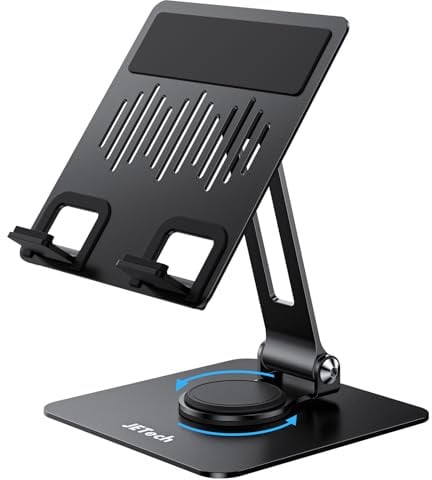 JETech Tablet-Ständer für 4-13 Tablets/Smartphones 360°-Drehbasis, Schwarz