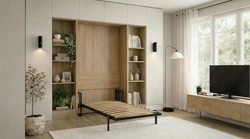 Wallbedking - Morphy Klassisches Schrankbett - Klappbett - modulares Multifunktionssystem SizeFlex & TypeFlex, platzsparendes, erweiterbares Murphy-Bett (80x190 cm, Vertical)